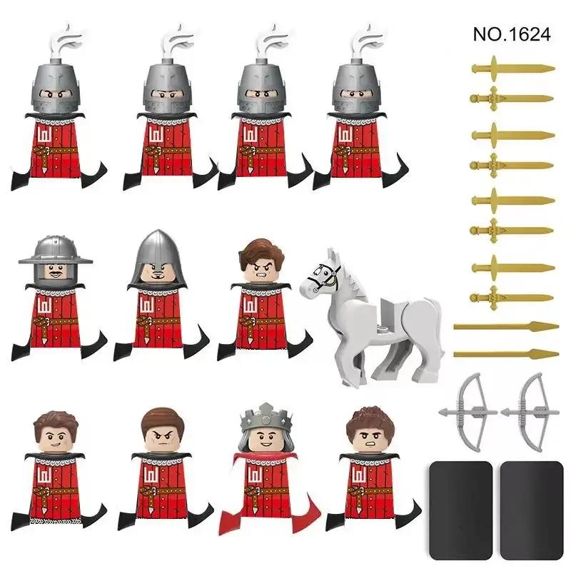 12Pcs/Set MOC medieval knights Roman soldiers military castles dragon soldiers figures weapons bricks children's toys