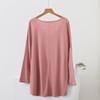 Plus Size V-Neck Batwing Sleeve High-Low Modal Top for Women