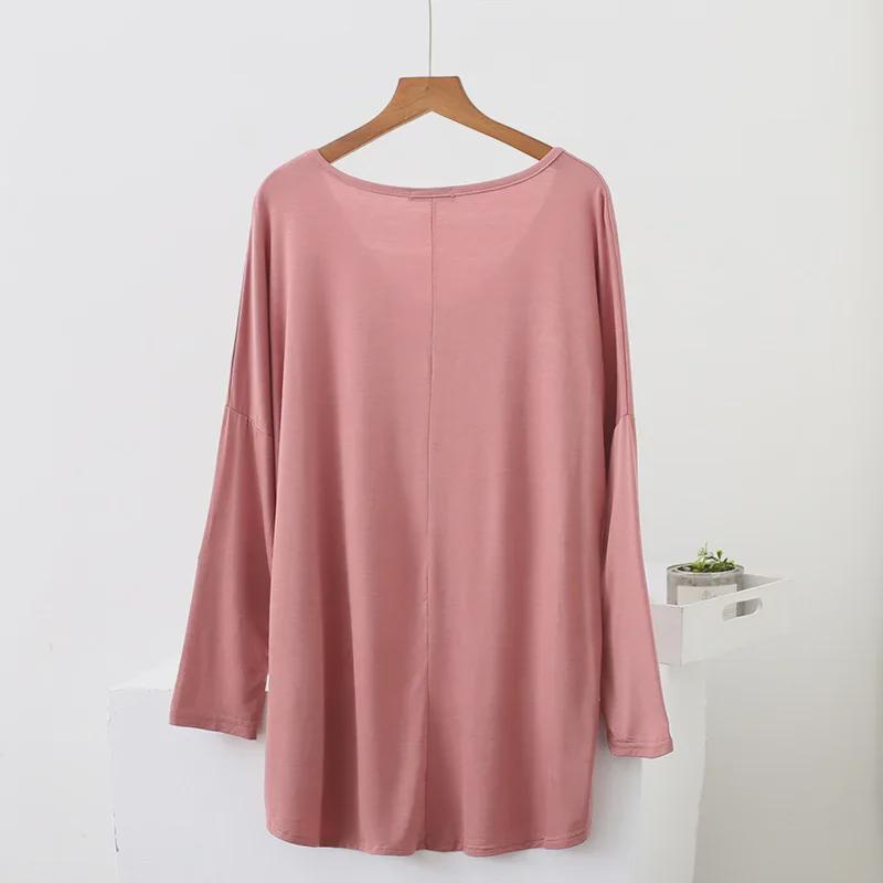 Plus Size V-Neck Batwing Sleeve High-Low Modal Top for Women