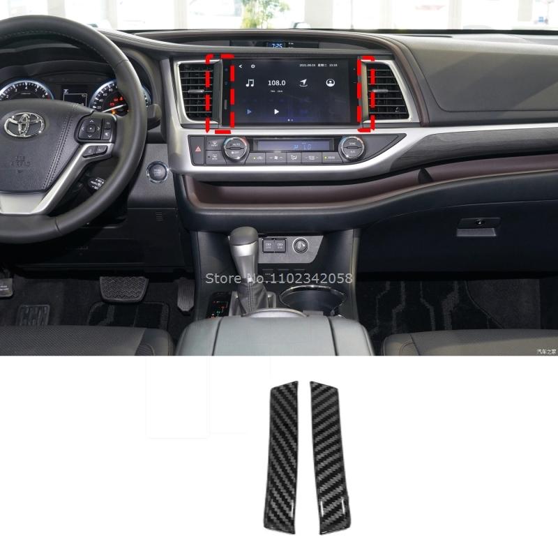 For Toyota Highlander 2015- Car Carbon Fiber Color Interior Decoration Cover window lift swtich gear shift panle Accessories
