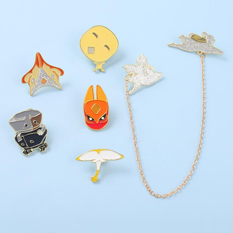 Unique Cartoon Style Brooch Charming Alloy Badge Dwarf Crab Mask Pin Unisex