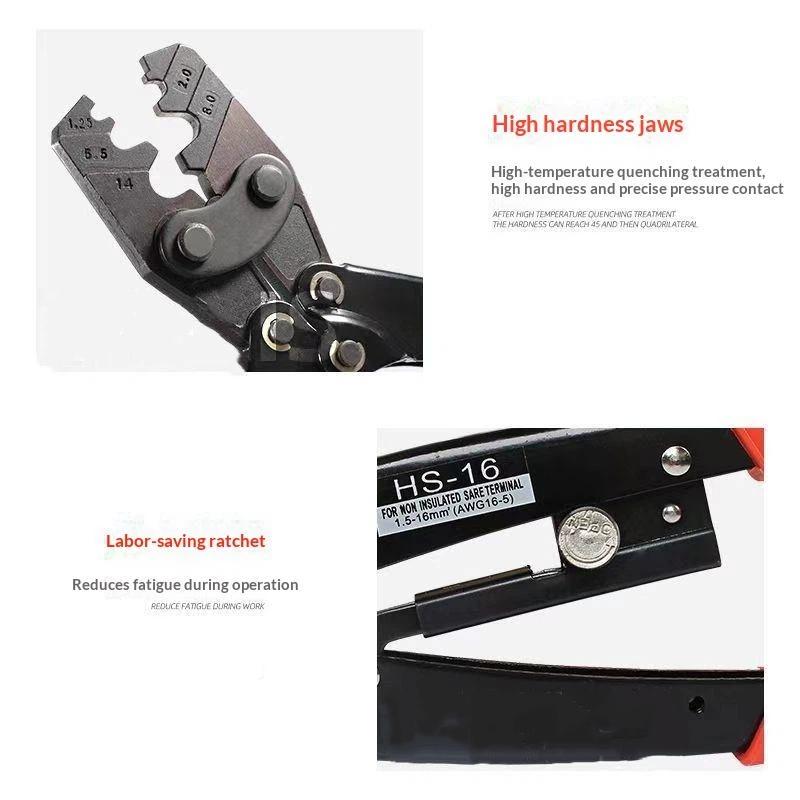 1Pcs Ratchet Crimping Tools Pliers Hs-16 Japanese Style Crimping Piler For Terminal 1.5-16Mm² Crimping Pliers