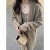 Autumn and winter medium and long sweater jacket loose lazy style design sense casual temperament niche knitted cardigan women