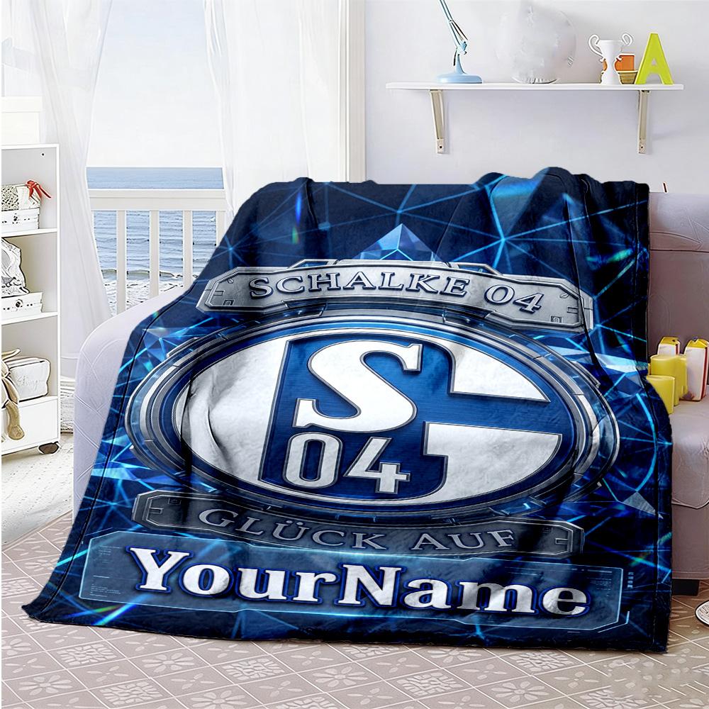 Coperta Personalizzata Fc Schalke 19 Testo Regalo Coperta Personalizzabile Morbida e Accogliente Perfetta per Divano Soggiorno Letto Uso Stagione Singola