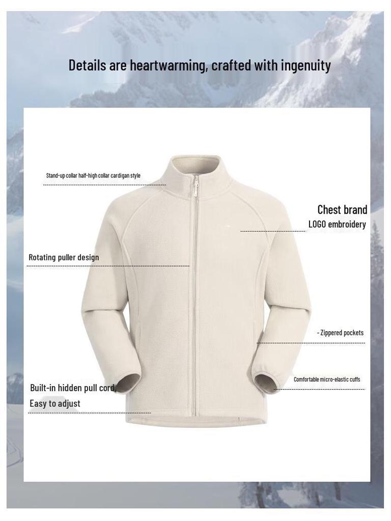 Women's 400g Thickened Stand-Up Collar Fleece Jacket