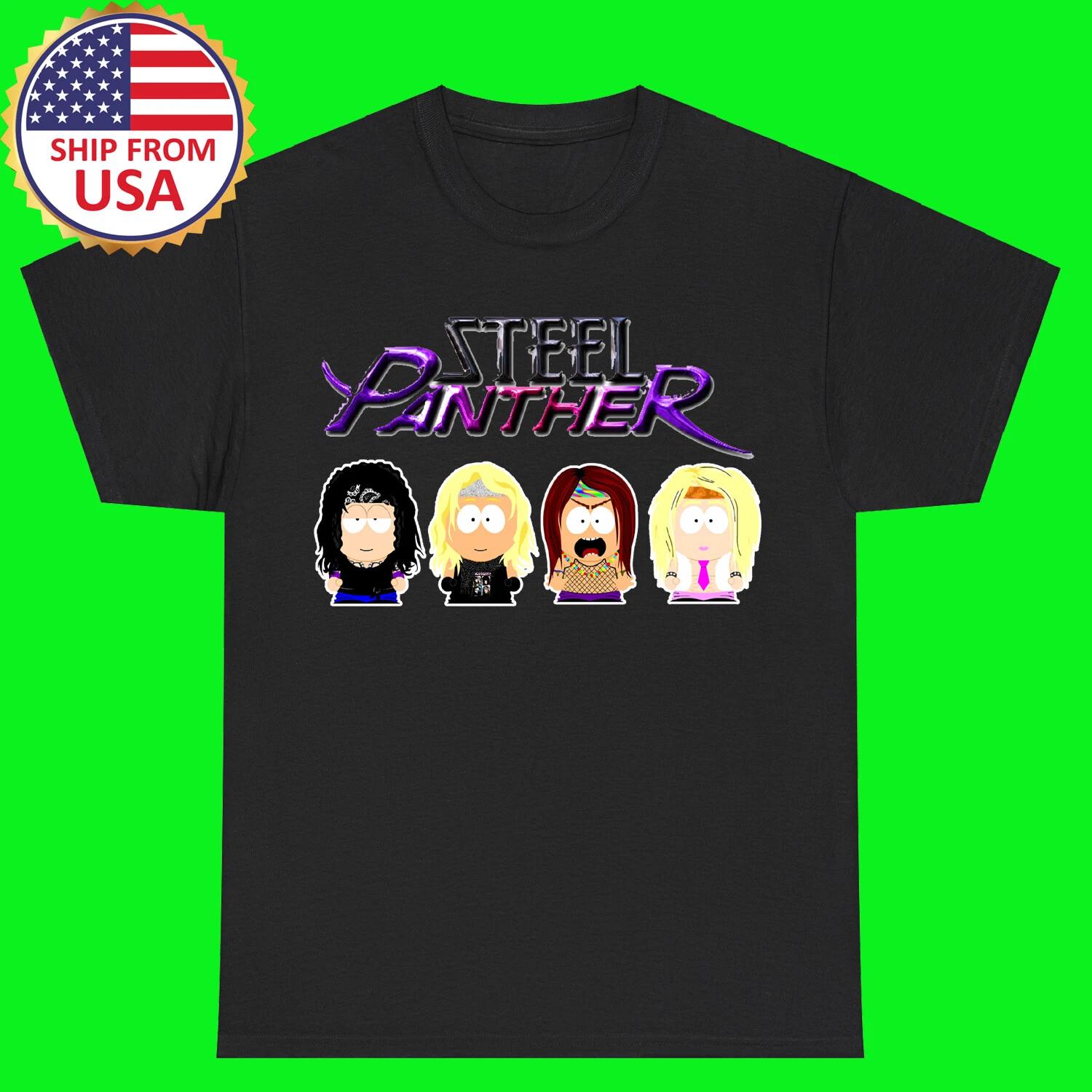 Steel Panther Cartoon Black T-Shirt Tee Top Unisex XL