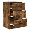 Nightstand Smoked Oak 38 X 38 X 66 Cm Engineered Wood