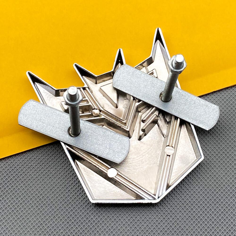 Chrome Metal self-luminous Transformers Decepticon Grille Emblem Car Grill Badge