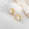 Autumn and Winter New Products Light Luxury Niche High Sense Fashion Atmosphere Pearl Stud Earrings Hepburn Style French Simple Commuter Earrings