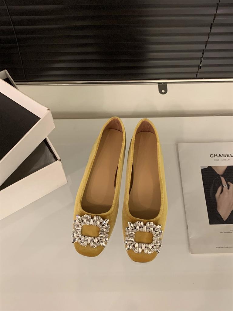 Inner heightening suede rhinestone small single shoes women's shoes new spring and autumn shoes black commuter shoes