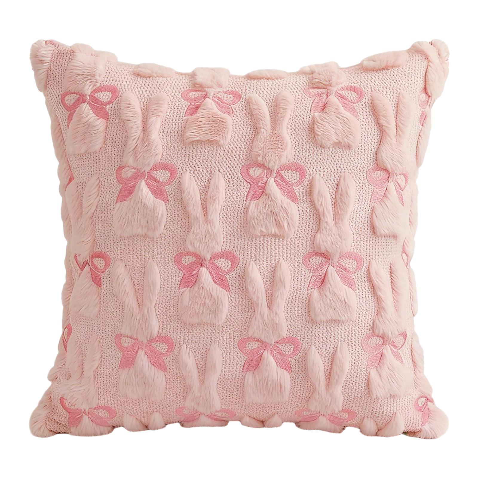 Christmas Lights Embroidered Pillow Case American Retro Living Room Sofa Pillow Cushion Christmas Atmosphere Home Decoration one size