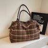 Plaid Tote Bag Autumn and Winter New Large-capacity Travel Bag Going Out Portable Commuter Bag Single Shoulder Messenger Bag Women
