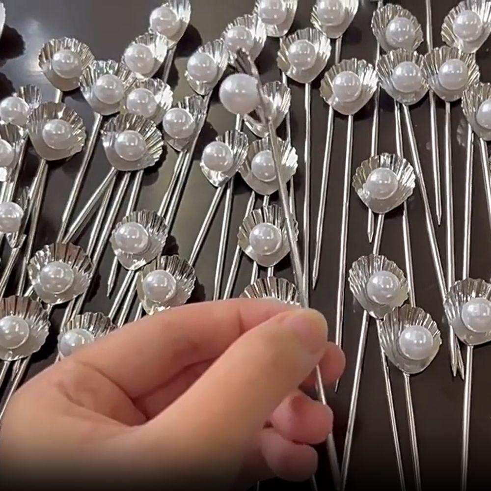 4Pcs Reusable Cocktail Pick 304 Stainless Steel Fruit Fork Kitchen Gadgets Wine Needle  Party