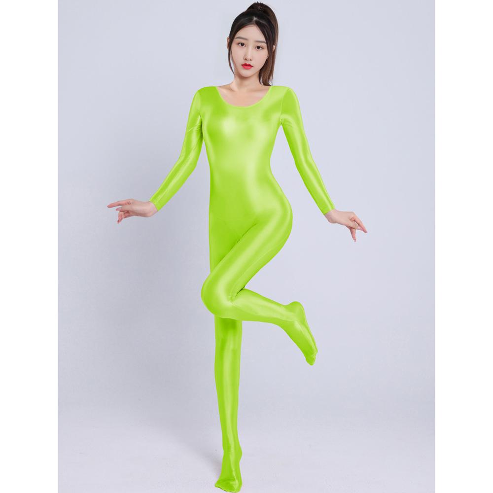 M Xl Unisex No Seam Upper Body Gleaming Bodystocking Catsuit Close Open Gusset Style Jumpsuit Pantyhose Alluring Leotard Conjoined Jumpsuit Unitard