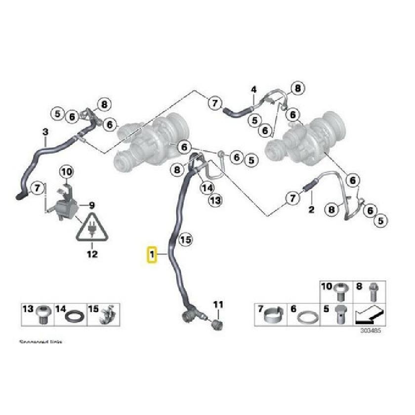 Turbocharger Coolant Line Hose for BMW F01 F02 F07 F10 F12 550i 550iX 650i 650ix