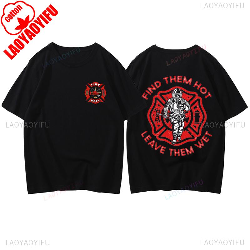 Fire Rescue Fireman Tshirt Cotton Casual Fashion Loose Soft Firefighters Tshirt Short Sleeve Harajuku Streetwear Man T Shirt