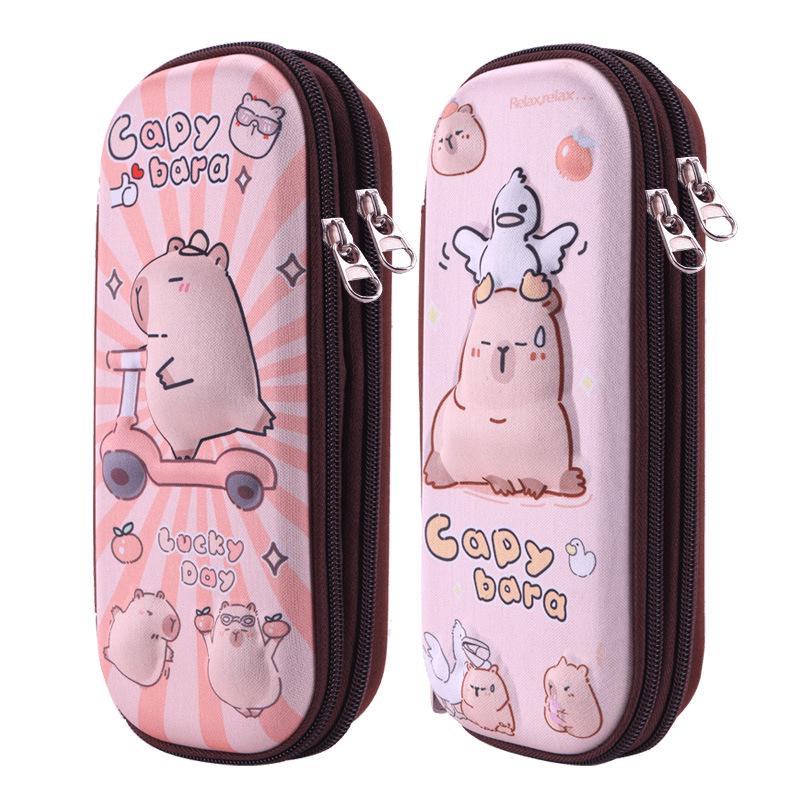 Double Layer 3D Zipper Pencil Case - Large Capacity for Elementary School Students