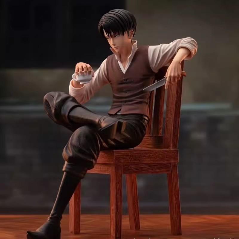 19cm Anime Útok titánů Figurky Levi Ackerman Figurka Model v sedě Hračky Předprodej Socha GK Figurka Ozdoba Dárky