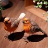 Bird Figurines Robin Bird Sculpture 2 Pieces Decorative Resin Statue Ornaments For Outdoor Yard Porch And Indoor Living Room