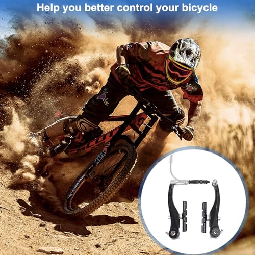 Bicycle Brake Pads 72mm Universal V-Brake Blocks No Noise No Slipping Advanced Nitrile Rubber for Mountain Road Bikes, Set of 2 Pairs with Hex Key an