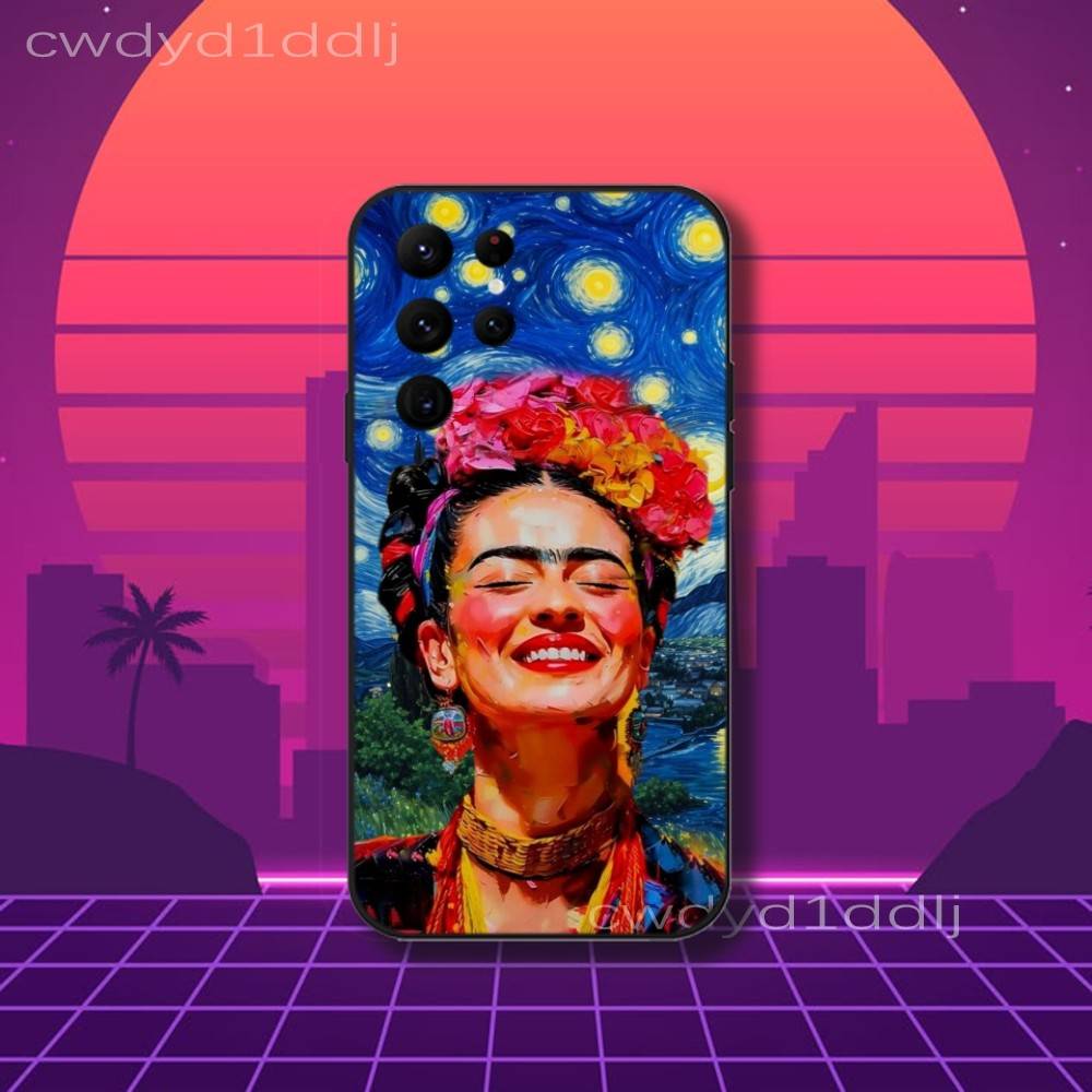 Fashion F-FridaS-S Art K-Kahlo Phone Case For Samsung S10,S21,FE,S21 ,S26,S25,S24,S23,Ultra,S9,S22,Plus Black Shell Cover