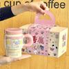Cute Girl Cherry Blossom Rabbit Cup High-looking Ceramic Mug with Lid Spoon Office Breakfast Coffee Cup