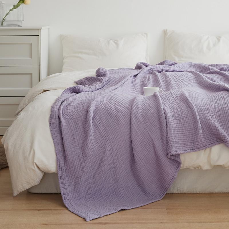 Cotton Blanket 6 Layers Gauze Solid Color Throw Blanket Summer Air Conditioning Towelling Coverlet Quilt Decorate Bed Blankets