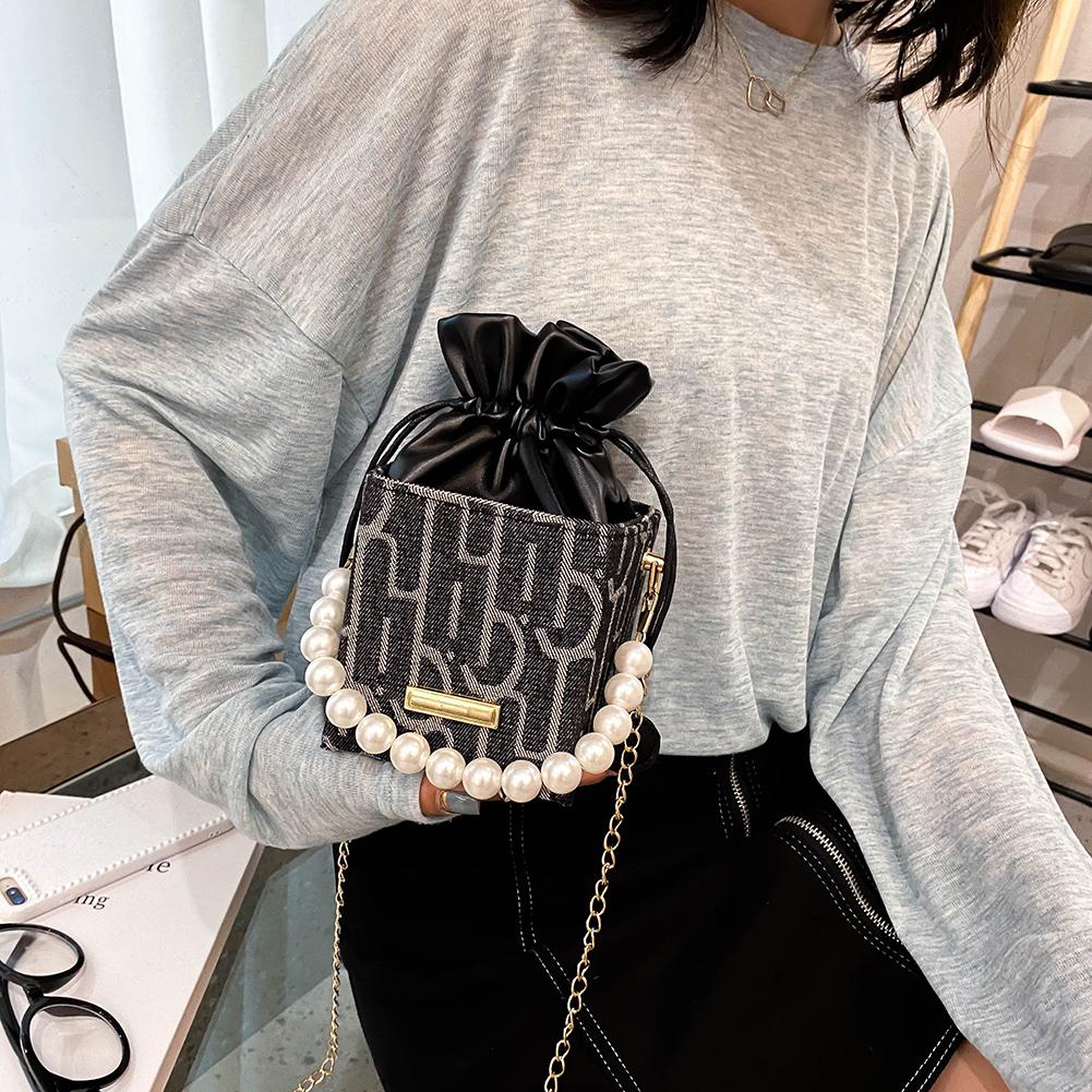 Cheap Fashion Women Drawstring Shoulder Bag PU Leather Square Box Crossbody Handbag Joom