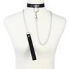 Chain Leash Choker Collar for Women Alt Fashion Leather Chocker Sexy Costume Jewelry Halloween Cosplay Accessories