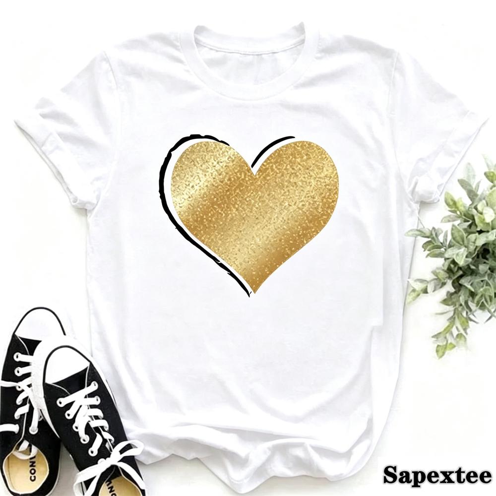 2027 New Finger Heart T Shirt Unisex Tops Korean Ulzzang Graphic Tees Unisex Fashion Unisexs T Shirts 90s Girls Black Shirt