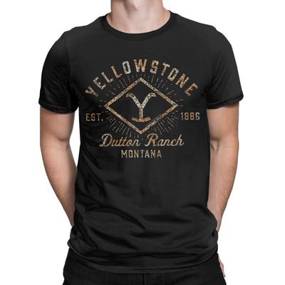Yellowstone Dutton Ranch Sunburst Vintage Men T Shirts Funny Tees Short Sleeve Round Collar T-Shirts Pure Cotton Printed Tops
