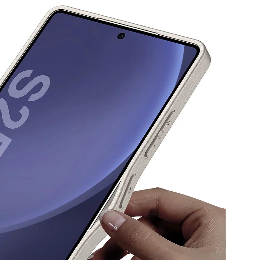 Kožené pouzdro s kovovým lakem pro Samsung Galaxy S23 S24 S25 Ultra Hard PC Shell Luxusní kůže S25 Ultra ochranný kryt
