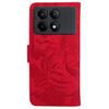 PU Leather Phone Stand Shell for Xiaomi Poco X6 Pro 5G/Redmi K70E 5G Cover Tiger Imprinted Pattern Case