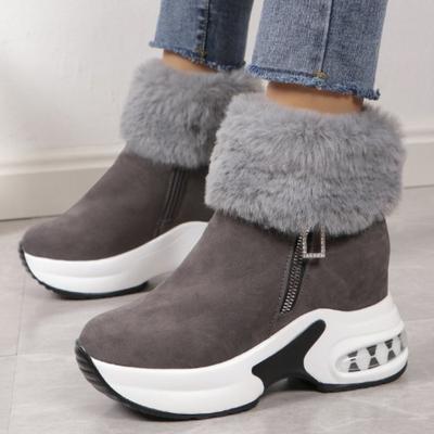 Mode Hiver Femmes Plus Coton Bottes de Neige Nouvelle Mode Fermeture Éclair Garder au Chaud Chaussures à Plateforme pour Femmes Baskets Extérieur Bottines pour Femmes