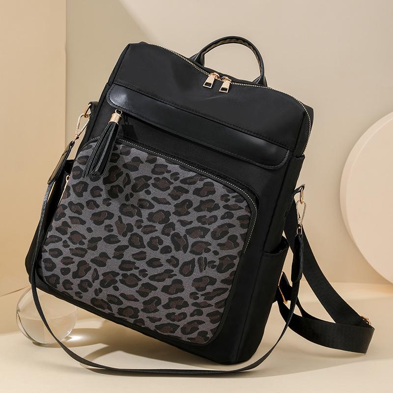 Schoolbag Leopard Print Women's Backpack New Retro Fashion Large Capacity Backpack Women's Backpack