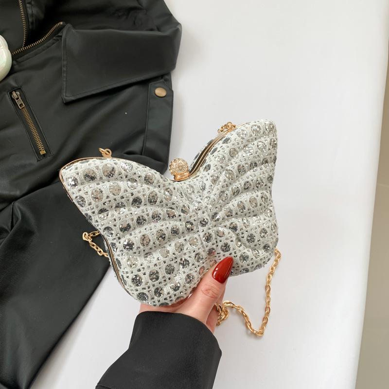 2025 New Fashion Trend Fashion Fashion Dinner Bag Femininity Box Messenger Bag Butterfly Bag Chain Bag