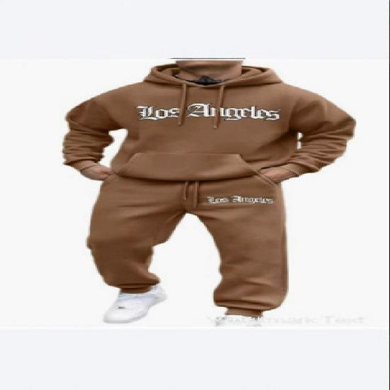 Trendy Hooded Letter Print Sweatshirt Set for Autumn/Winter