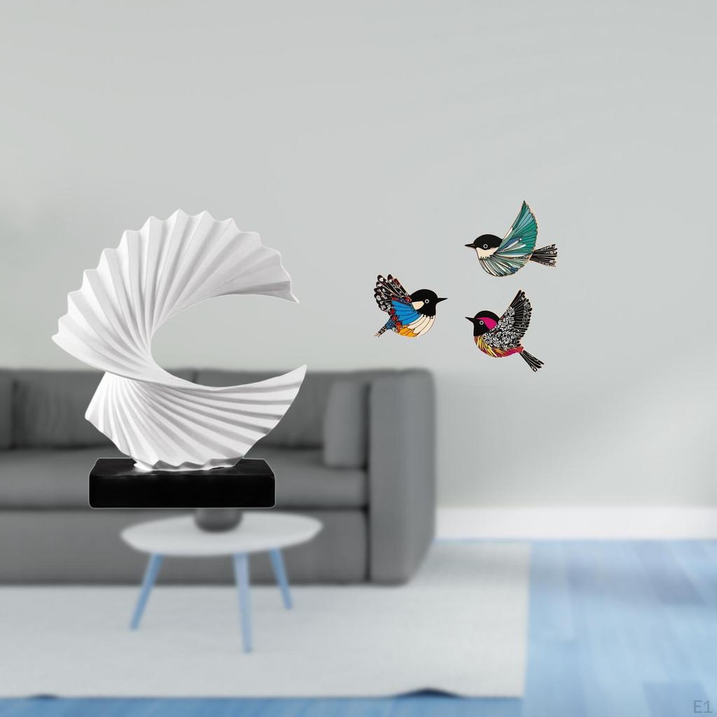 Statue Desktop Ornament Delicate Artwork Gift Abstract Sculpture Resin Figurine Wooden Flying Wall