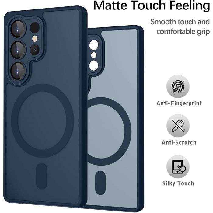 Coque Magnétique - BOOLING - pour Samsung Galaxy S26 Ultra - avec Protection Caméra - Bleu Marine