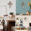 Carved Cross Intertwined Hearts Love Wooden Cross Hand Carved Design for Wall Hanging Home Living Room Decor