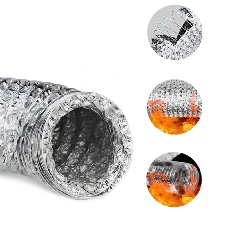 90 Graders Luftkanal Flexibel Aluminium Torktumlarslang Torktumlarslang för HVAC Ventilation Värme Kylning Avgas