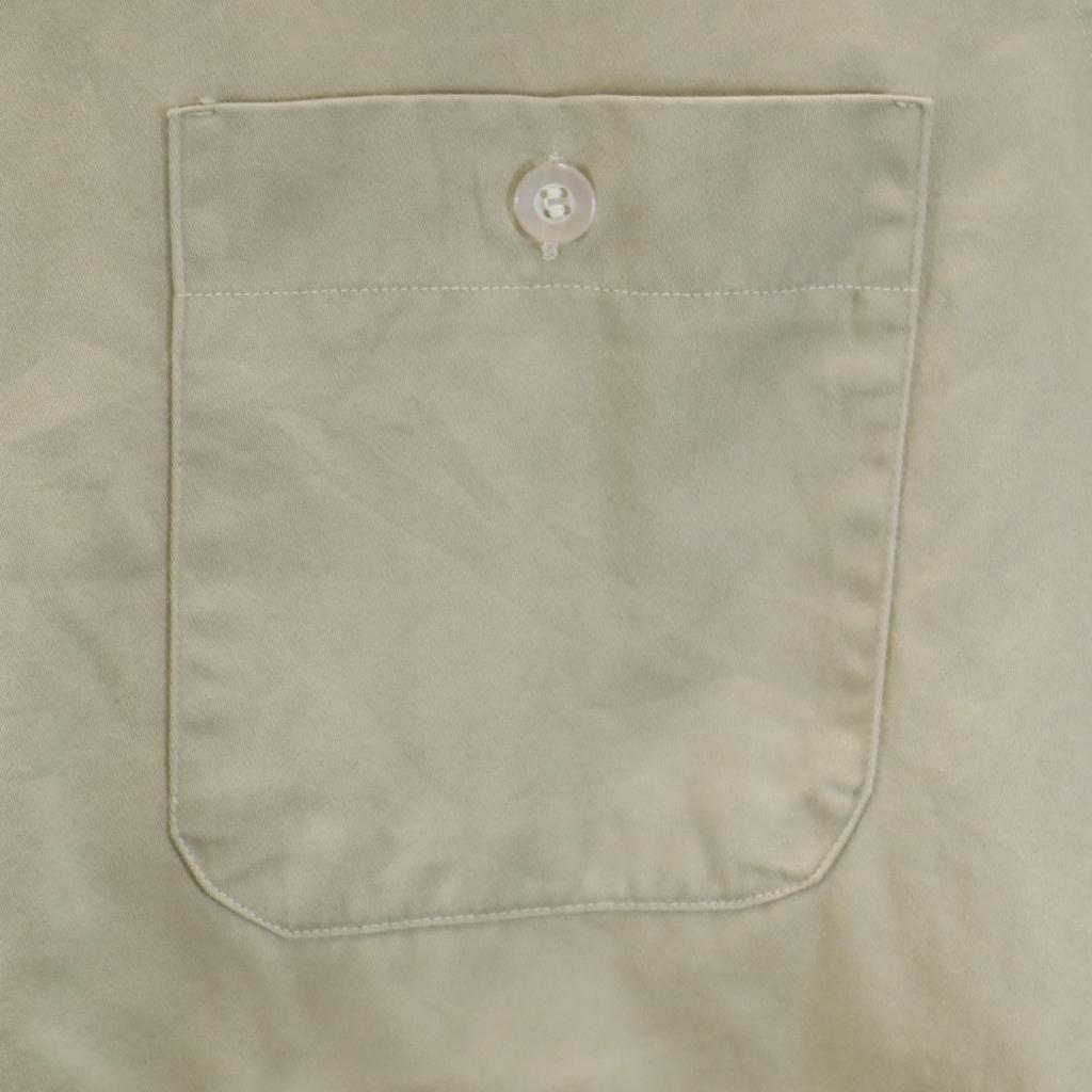 60s Vintage open collar Short sleeve Open color Bowling shirt beige Men's Used