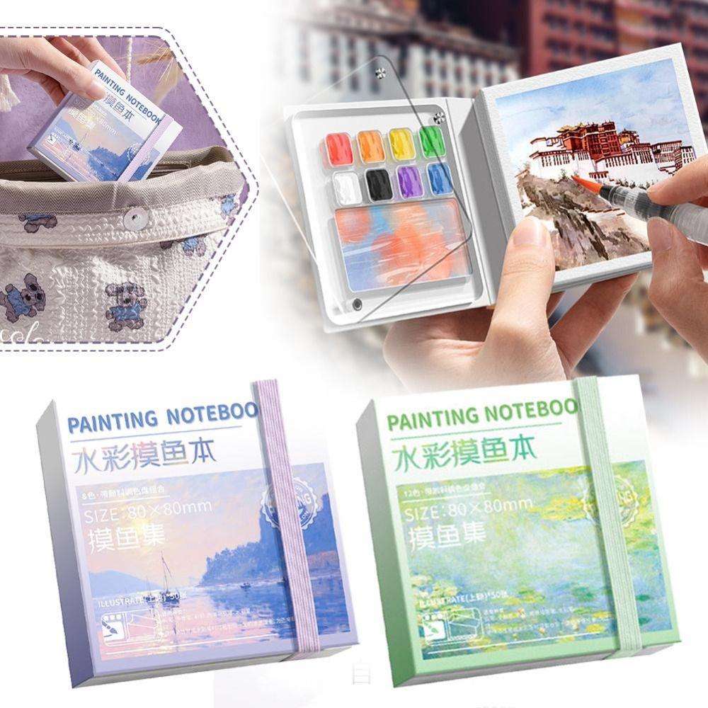 Acrylic Watercolor Paint Palette Set 8/12 Grid Empty Paint Box Travel Painting Tray Kit Artist