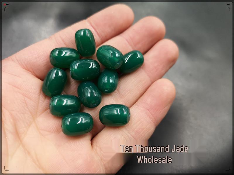 Grüne Achat- und Chalcedon-Fassperlen für DIY-Schmuck