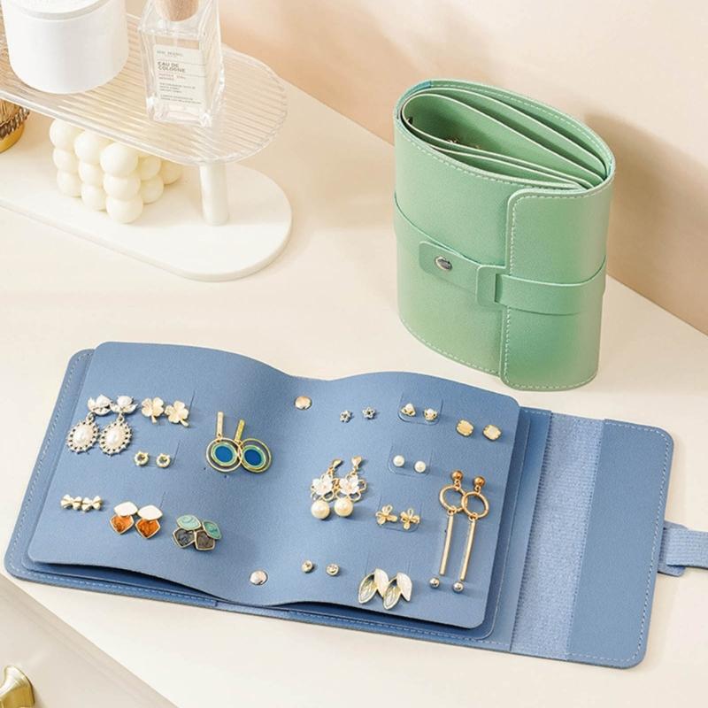 Ohrsteckerhalter Album Elegante PU Ohrring-Präsentationsetuis PU Ohrring-Präsentationstasche Tragbare PU Ohrringetuis für Reisen
