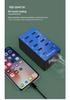 50W Multi-Port Power Strip: 10 USB Charger for Mobile Phones with US, EU, and UK Plugs