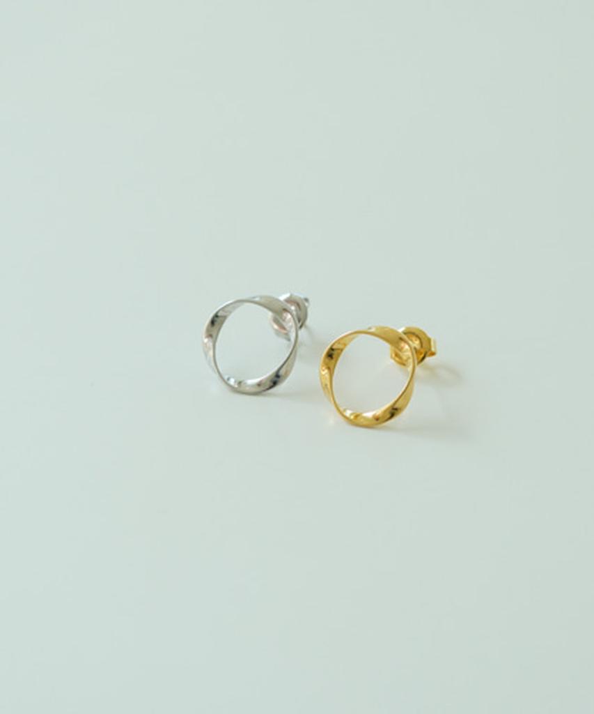 Alleun Silver 925 Twisted Round Ring Daily Silver Earrings