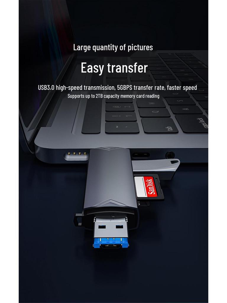 USB 3.0 Type-C OTG Card Reader for TF/SD - Android Phone & Computer Multifunctional USB Flash Drive