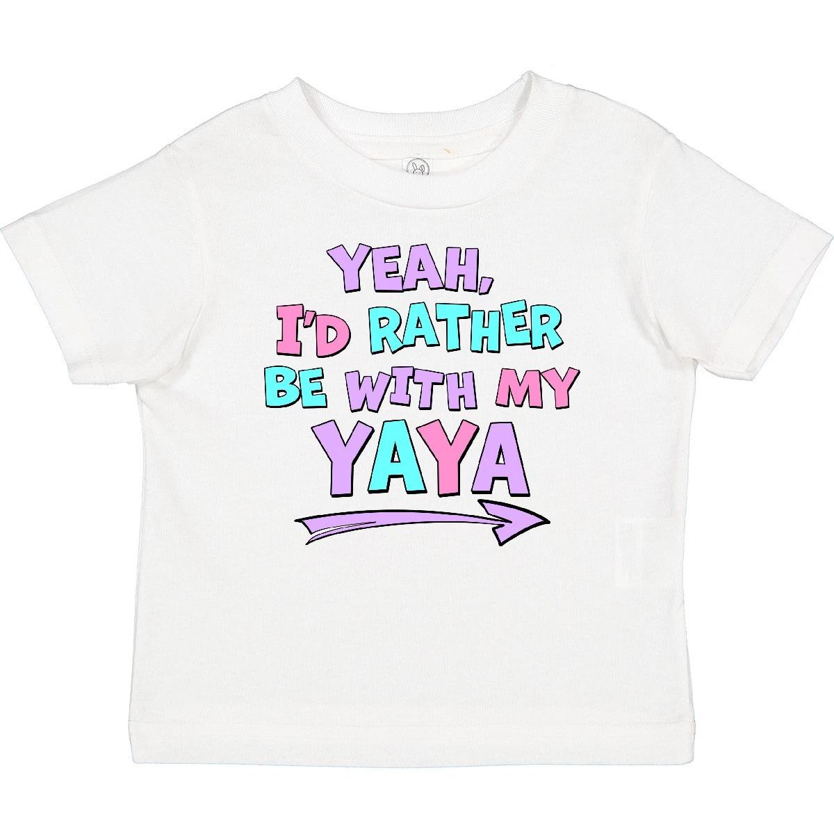 Inktastic Yeah I d Rather Be With My Yaya In Pink Blue And Purple Baby T-Shirt 100
