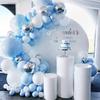 Silver 4D Macaron Blue Balloon Chain Set for Weddings & Parties